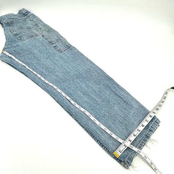 VTG Lee Dungarees Thrashed Distressed Carpenter Jeans Mens Size 32x30 Light Wash - Picture 12 of 12